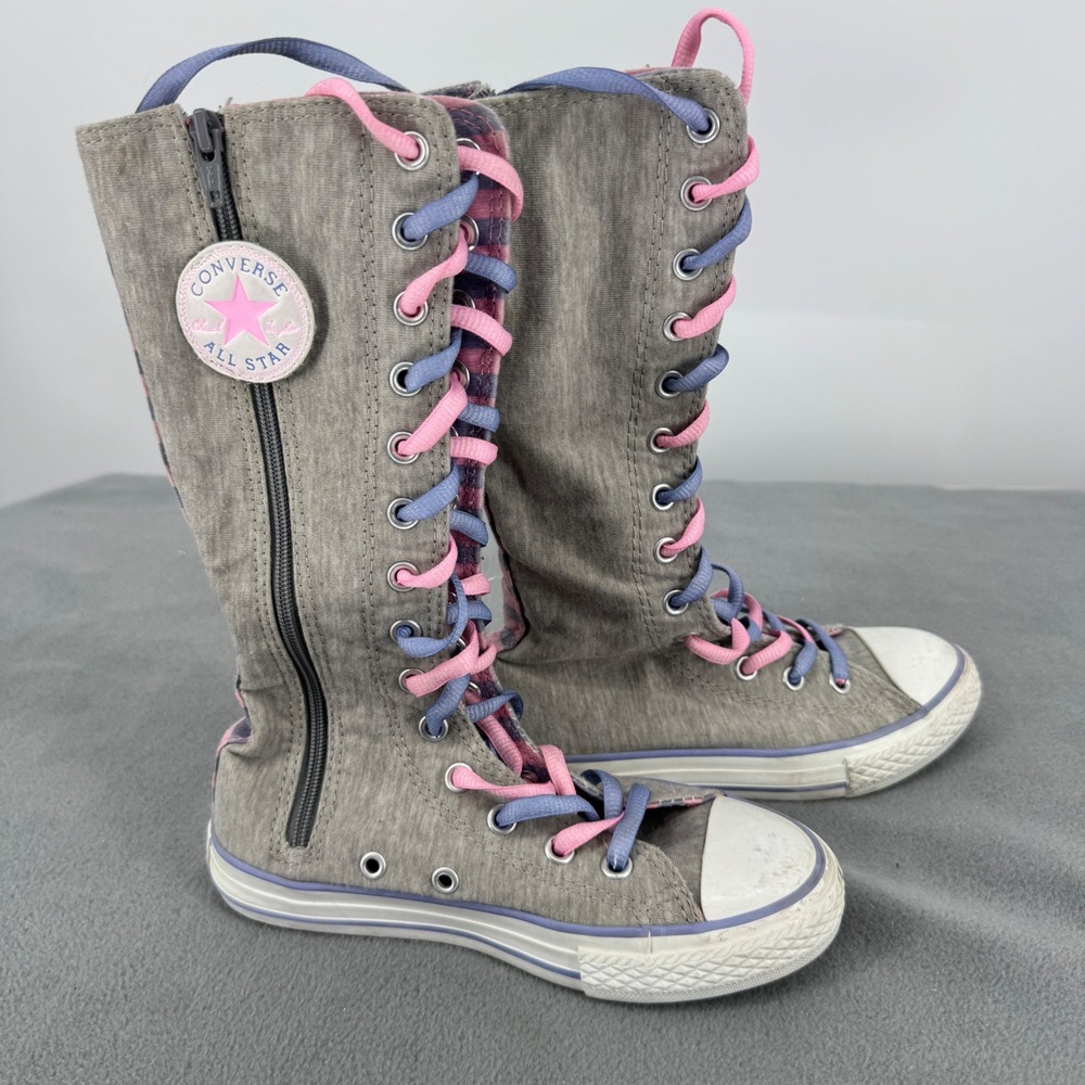 Converse Chuck Taylor XX-Hi Junior 12.5 Gray Pink Knee High 631318F